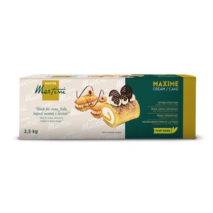 Boîte Crème/Gâteau Master Martini Maxime, 2,5kg, avec image de roulé suisse, végétal et sans lactose.