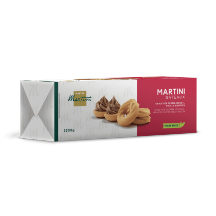 Boîte Master Martini Gateaux 2500g, mix pâtissier végétal, avec sablés et crème au chocolat sur l'emballage