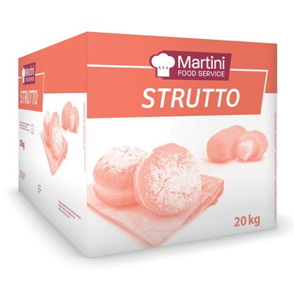 Boîte de 20kg de Strutto (saindoux) Martini Food Service avec pâtisseries poudrées sur planche