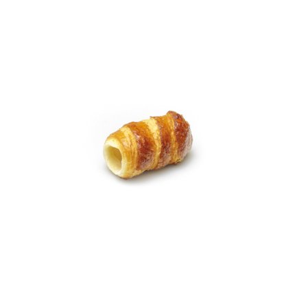 corne feuilletée dorée et creuse, fond blanc