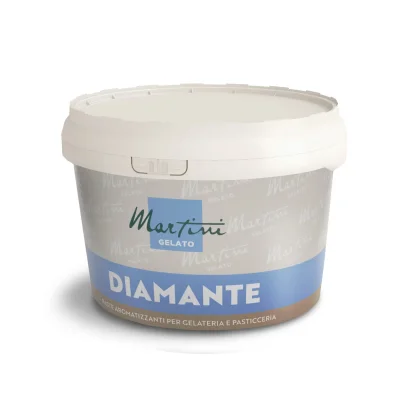 Pot blanc de pâte aromatisante Martini Gelato Diamante pour glace et pâtisserie, étiquette grise et bleue