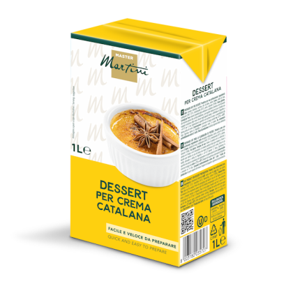 Boîte jaune 1L Master Martini Crema Catalana, mélange dessert crème caramélisée à l'anis étoilé
