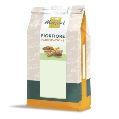 Sachet de préparation pour pain Master Martini Fiorfiore Panificazione avec petits pains variés sur l'étiquette.