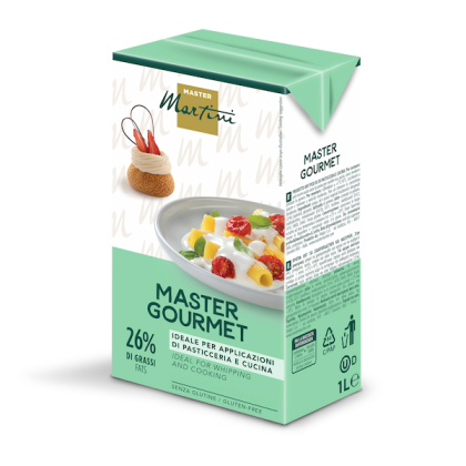 Crème Master Martini Master Gourmet 1L, 26% de matière grasse, sans gluten, pour pâtisserie et cuisine